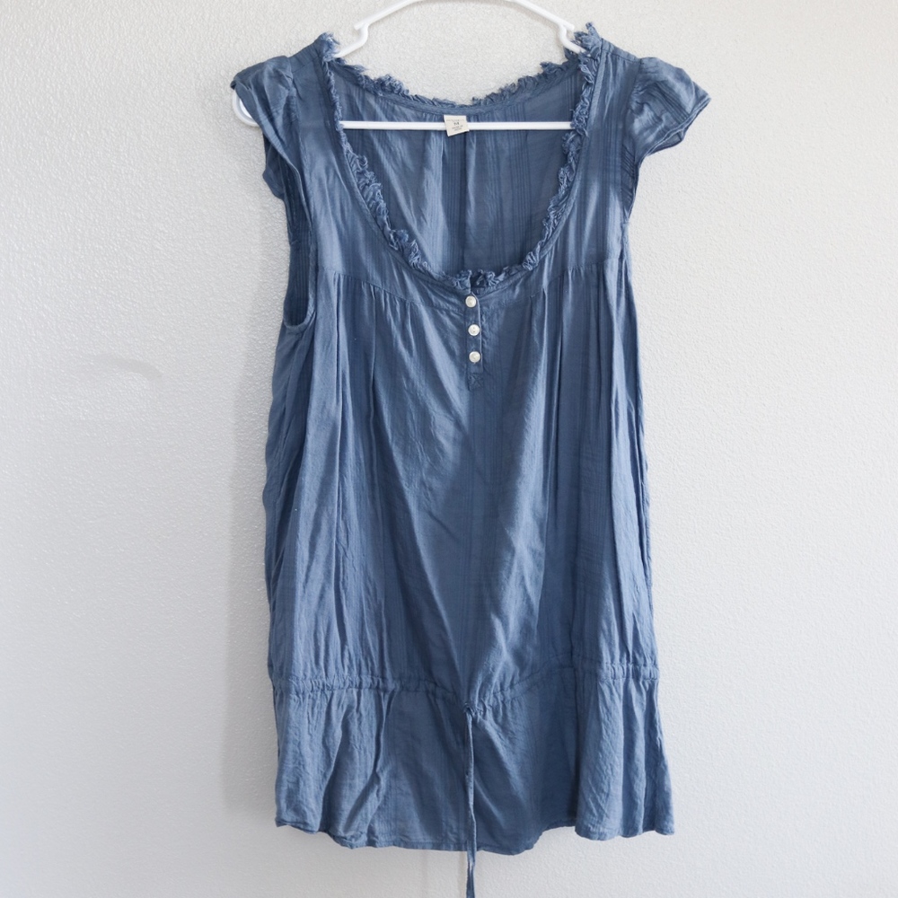 Distressed Hem Blouse